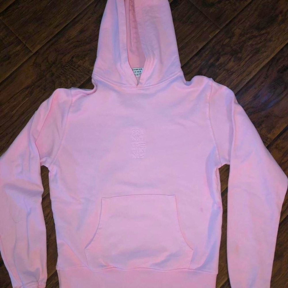 New! Frankies Bikinis Pink Hoodie Small